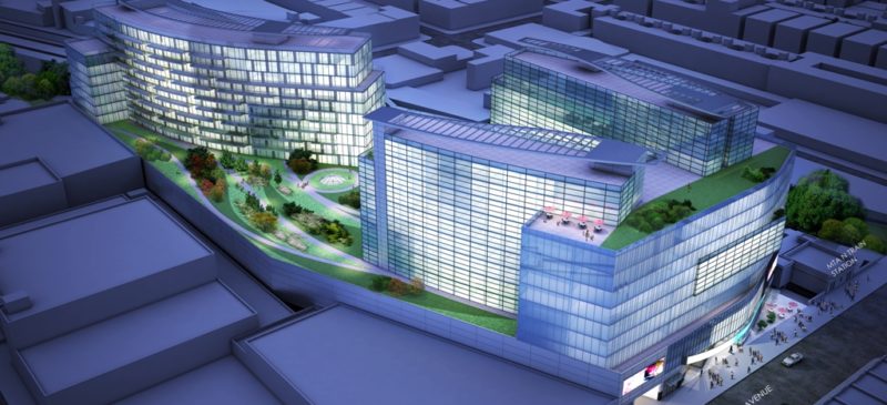 Eighth Avenue Center rendered plan. Image courtesy of Richard Chan Architects, P.C.