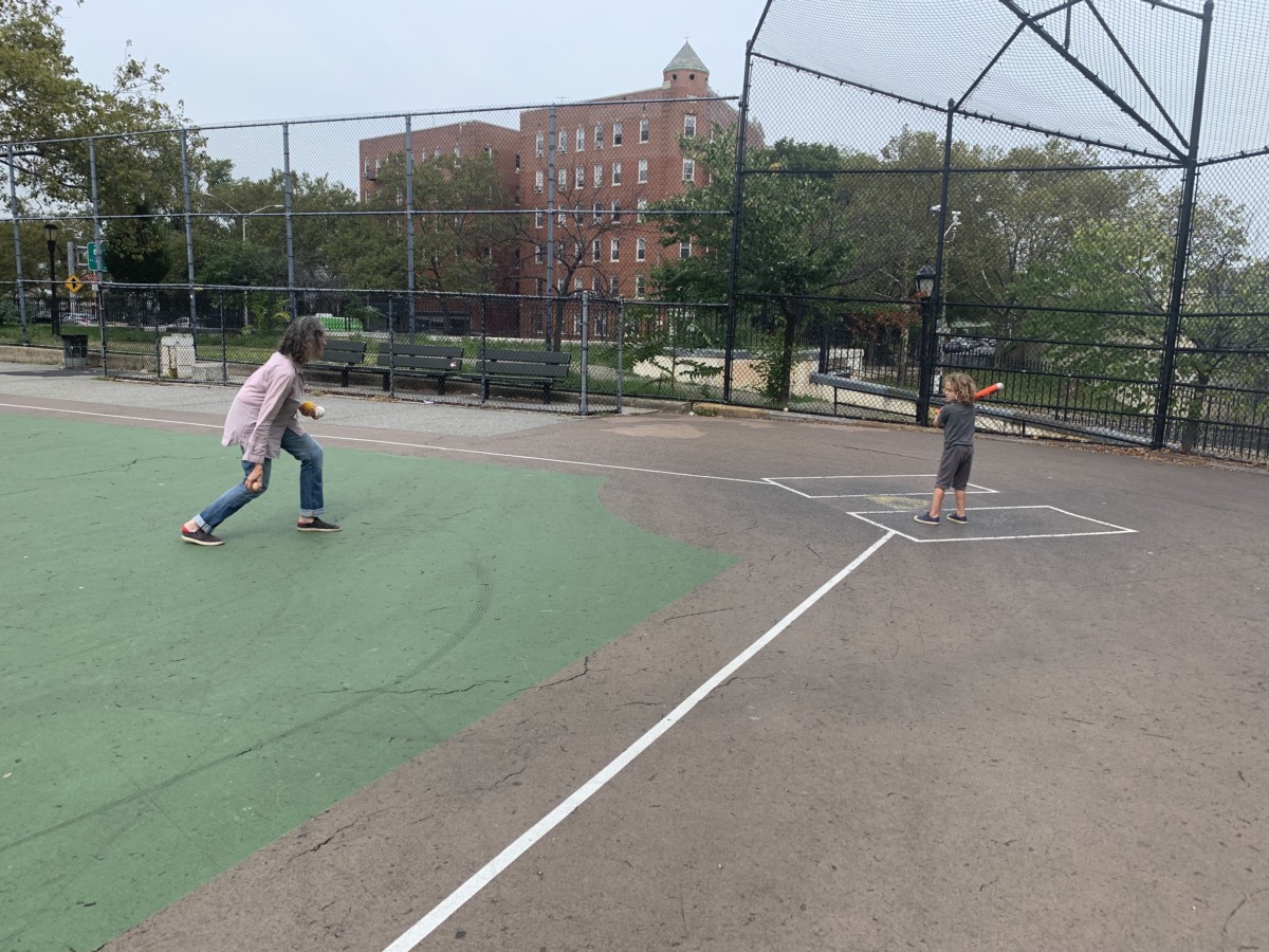 Late Summer, Windsor Terrace: Baseball with Grandma